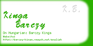 kinga barczy business card